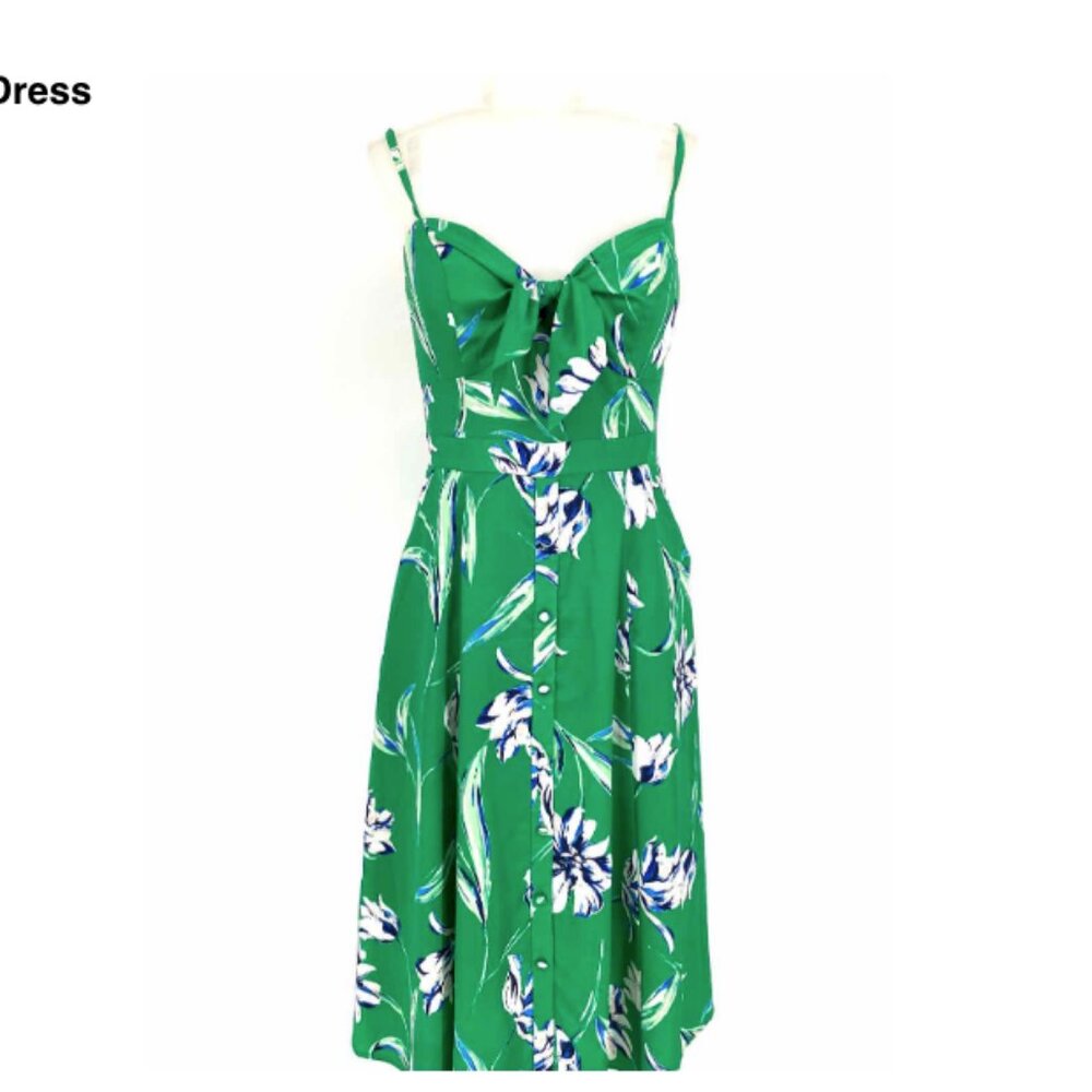 Eliza J Tie Front Fit & Flare Midi Dress size 14